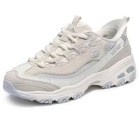 Skechers D'Lites-Smooth Nostalgia, Sneaker da donna senza mani, Naturale/Grigio, 40 EU