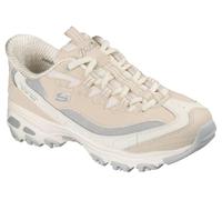 Skechers D'Lites Smooth Nostalgia, Scarpe da Ginnastica Donna, Natural Leather/Duraleather/Grey Mesh/Trim, 39.5 EU