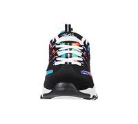 Skechers D'Lites Summer Fiesta, Scarpe da Ginnastica Donna, Nero Multicolore, 38.5 EU Larga