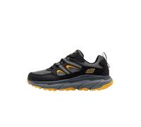 Skechers D'Lux Journey, Scarpe da Escursionismo Uomo, Black Leather/Textile/Yellow Trim, 42.5 EU