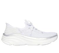 Skechers D'lux Vapor Evening GlowSneaker da Donna, Finitura in Argento Lavorato a Maglia Bianca, 39 EU