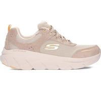 Skechers D'Lux Walker 2.0 Autumn Sun, Scarpe da Ginnastica Donna, Taupe Suede/Mesh/Orange Trim, 40 EU