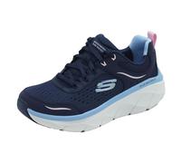 Skechers D'lux Walker 2.0-Bambola Daisy, Donna, Intreccio in Pelle Blu Navy con Bordo Rosa Blu, 35 EU