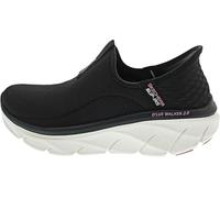Skechers Happy Step, D'LUX Walker 2.0 Passo Felice Donna, Rete Nera con Finiture Rosa, 41 EU