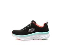 Skechers D'lux Walker - Fresh Finesse, Sneaker Donna, Bianco Black Mesh Mint Trim, 38.5 EU
