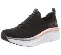 Skechers D'lux Walker - Let It Glow, Sneakers Donna, Nero (Black Knit Rose Gold Trim), 36.5 EU