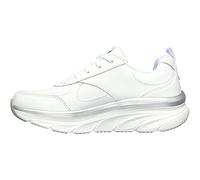 Skechers D'lux Walker - Timeless Path, Sneaker Donna, Bianco White Leather Silver Trim, 39 EU