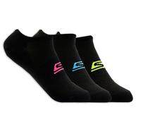 Skechers Donna 3 Pack No Show Stretch Calze in Nero, Taglia Medio