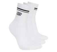 Skechers Donna 3 Pack Wouomo's Low Crew Varsity Calze in Bianco, Taglia Medio