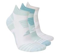Skechers Donna 3 Pack Wouomo's Performance Stripe Low Cut Running Heel Tab Calze in Turchese, Taglia Medio
