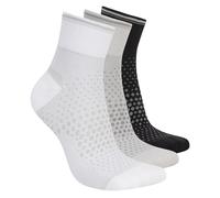 Skechers Donna 3 Pack Wouomo's Reflective Performance Quarter Calze in Bianco/Grigio, Taglia Medio