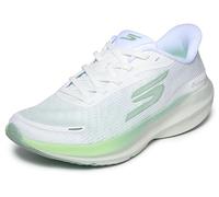 Skechers Donna Aero Pulse Performance Running Trainers - Lightweight Mesh Athletic Shoes with Arch Support Slip-in ALLENATRICE, White Textile Green Trim, 35 EU