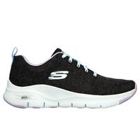 Skechers Donna Arch Fit - Comfy Wave Sneaker in Nero/Lavanda, Taglia 38, Vegan
