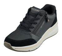 Skechers Donna Billion Flex Luxe Up Sneaker, Black Duraleather Suede Mesh, 37 EU