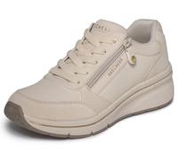 Skechers Donna Billion Flex Luxe Up Sneaker, Natural Duraleather Suede Mesh, 41 EU