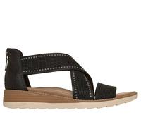 Skechers Donna BOBS Arch Fit Oasis - Cozy Glam Sandali in Nero, Taglia 38, Vegan
