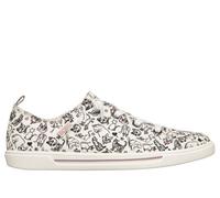 Skechers Donna BOBS B Cute 2.0 - Glam Kitty Sneaker in Bianco/Multicolore, Taglia 38, Vegan, Lavabile in lavatrice