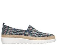 Skechers Donna BOBS Flexpadrille HI - Stripe Hype Slip-On Shoes in Blu Navy Blue , Taglia 36, Vegan, Lavabile in lavatrice