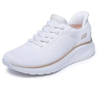 Skechers Bobs Squad Chaos Current Muse, Scarpe da Ginnastica Donna, White/Gold Textile, 37 EU