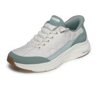 Skechers Contour Foam Natural EaseSneaker Donna, Finiture in Pelle Duraleather Salvia Bianco, 40 EU