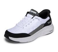 Skechers Donna Slip-ins: Contour Foam - Cozy Fit Sneaker in Bianco/Nero, Taglia 39.5, Vegan, Lavabile in lavatrice