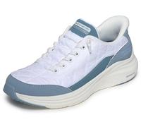 Skechers Donna Contour Foam in Motion Slip-in ALLENATRICE, White Mesh Lt Blue Duraleather Trim, 41 EU
