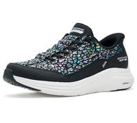 Skechers Donna Contour Foam Radiant Glow Sneaker, Black Iridescent Mesh Duraleather Leather Tri, 37 EU