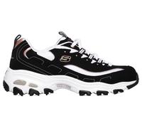 Skechers Donna D'Lites - Devoted Fan Sneaker in Nero/Rosa Oro, Taglia 38