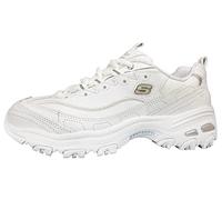 Skechers Donna D'Lites Fresh Start Trainers, White Leather/Mesh/Silver Trim _l, 39 EU