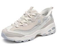 Skechers Donna D'Lites Smooth Nostalgia Slip-In ALLENATRICE, Natural Leather/Duraleather/Grey Mesh/Trim, 40.5 EU
