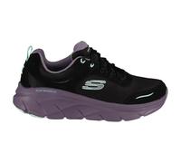 Skechers Donna D'lux Walker 2.0 Neon Siti, Multi Trim in Rete Scamosciata Nera, 36 EU