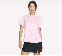 Skechers Donna GO DRI SWIFT Club Polo in Bianco/Rosa, Taglia Largo