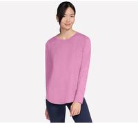 Skechers Donna GO DRI Swift Long Sleeve Tunic Crew in Rosa, Taglia Largo