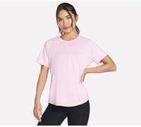 Skechers Donna GO DRI SWIFT maglietta in Bianco/Rosa, Taglia Piccolo