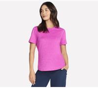 Skechers Donna GO DRI SWIFT maglietta in Rosa Fluo/Lavanda, Taglia Piccolo