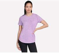 Skechers Donna GO DRI Swift Tunic maglietta in Bianco/Porpora Chiaro, Taglia Piccolo