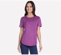 Skechers Donna GO DRI Swift Tunic maglietta in Nero/Fuxia, Taglia Piccolo