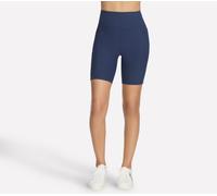Skechers Donna GO FLEX RIB High Waisted 8 Inch Bike pantaloni corti in Blu Navy Blue, Taglia Piccolo