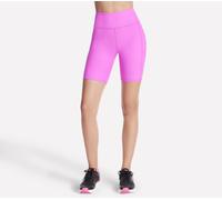 Skechers Donna GO FLEX RIB High Waisted 8 Inch Bike pantaloni corti in Rosa Fluo/Lavanda, Taglia XS