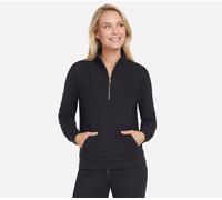 Skechers Donna GO LUXE Rib 1/4 Zip in Nero, Taglia Piccolo