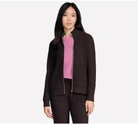 Skechers Donna GO Luxe Rib Everyday Full Zip Giacca in Cioccolato/Nero, Taglia Medio
