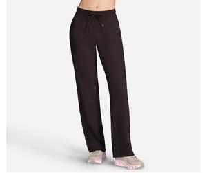 Skechers Donna GO LUXE Rib Pantaloni in Cioccolato/Nero, Taglia Largo