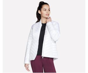 Skechers Donna GO SHIELD Shine Giacca in Bianco, Taglia XL