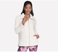 Skechers Donna GO SNUGGLE Tunic Full Zip Giacca in Bianco, Taglia Largo