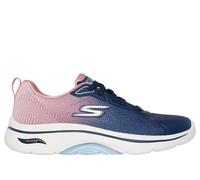 Skechers Donna GO WALK Arch Fit 2.0 - Meredith Sneaker in Blu Navy Blue/Rosa, Taglia 41, Vegan, Lavabile in lavatrice