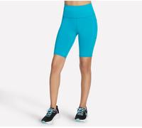 Skechers Donna GO WALK High-Waisted 10 Inch Bike pantaloni corti in Blu Navy Blue/Verde, Taglia Medio