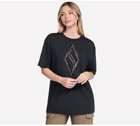 Skechers Donna Gold Splatter Diamond corto Sleeve Maglietta in Nero, Taglia XL