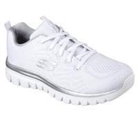 Skechers Donna Graceful - Get Connected Sneaker in Bianco/Argento, Taglia 35.5, Vegan