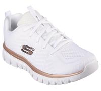 Skechers Donna Graceful - Get Connected Sneaker in Bianco/Rosa Oro, Taglia 38, Vegan