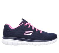Skechers Donna Graceful - Get Connected Sneaker in Blu Navy Blue/Rosa Fluo, Taglia 39.5, Vegan